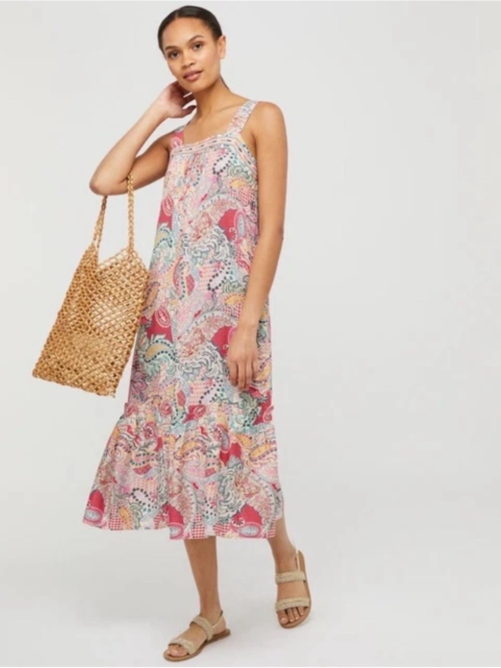 Monsoon Tenley Paisley Embroidered Midi Sundress Large